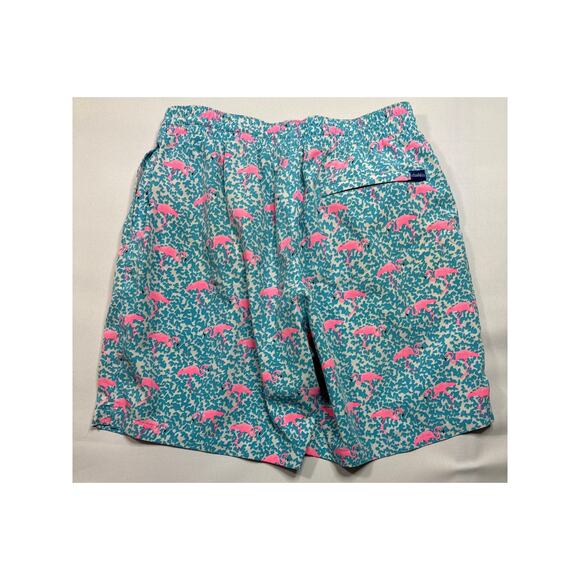 Chubbies Men's Flamingo Print Elastic Waist Lined Swim Trunks - Size L (28x7) - Picture 2 of 5